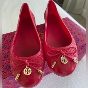 Tory Burch Red Jelly Ballet Flats
